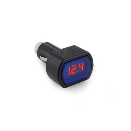 Alte articole auto - Voltmetru bricheta auto 12V-24V cu afisare LED - Negru