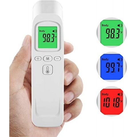 Termometru digital cu infrarosu, fara contact, afisaj LCD iluminat, masurare rapida 1 secunda, alb [9]