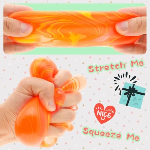 Cub antistres, squishy, pentru copii si adulti, design cu linii fluide, material termoplastic, portocaliu, 3.5 x 3.5 x 3.5 cm [3]