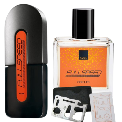 Set Ingrijire barbati - Set apa de toaleta Full Speed pentru El (75 ml, 30 ml) si card multifunctional de supravietuire, otel inoxidabil