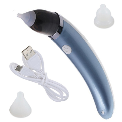 Aspirator nazal pentru bebelusi, electric, 2 capete, 6 filtre, 5 viteze, reincarcabil, albastru [7]