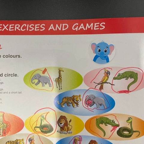 Set 500 etichete autoadezive, cu animale, pentru copii, 8 modele, 6 x 2.6 cm, multicolor, universale [5]