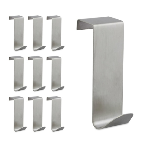 Diverse uz casnic - Set 10 cuiere pentru usa, inox, 9 cm, argintiu