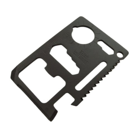 Card multifunctional pentru spravietuire, otel inoxidabil, husa inclusa, negru [4]