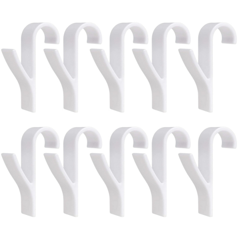 CASA & GRADINA - Set 10 suporturi de prosoape si haine, pentru calorifer, plastic, 9.8 cm, alb