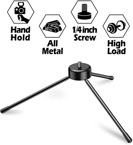 Suport telefon universal cu mini trepied metalic 13.5 cm si cap rotativ reglabil, suport smartphone deschidere 8.2 cm, ABS si metal, baza anti-alunecare, telecomanda Bluetooth [5]