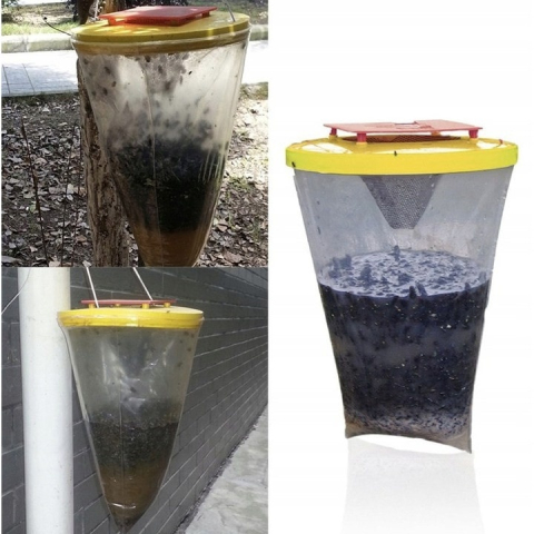 Capcana pentru insecte, muste, tantari, ecologica, non-toxica, plastic, momeala inclusa, pentru gradina, 30 x 20 cm [6]