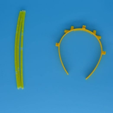 Cordeluta fluorescenta cu urechi, accesoriu Glow Party, decorativa, plastic, albastru [1]