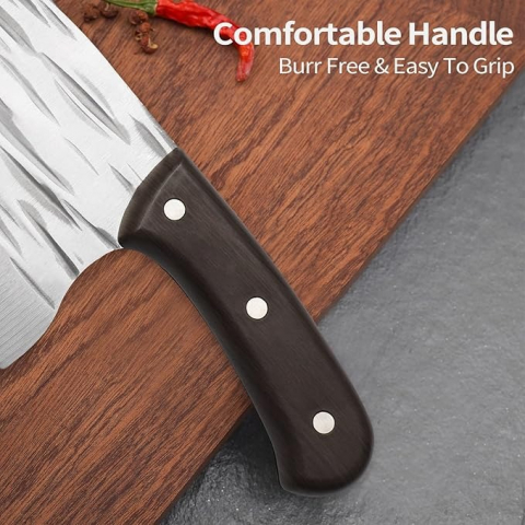 Satar de bucatarie, otel inoxidabil/lemn, maner ergonomic, 25 cm [14]