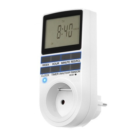 Diverse - Priza programabila, digitala, 16A, display LCD, tensiune 230V / 50 Hz, alb