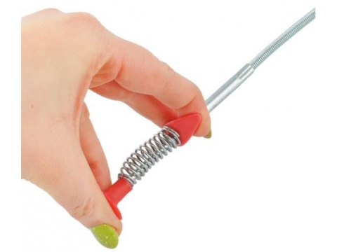 Sarpe pentru desfundat tevi, cu carlig, flexibil, metal/plastic, multifunctional, lungime 60 cm, rosu [12]