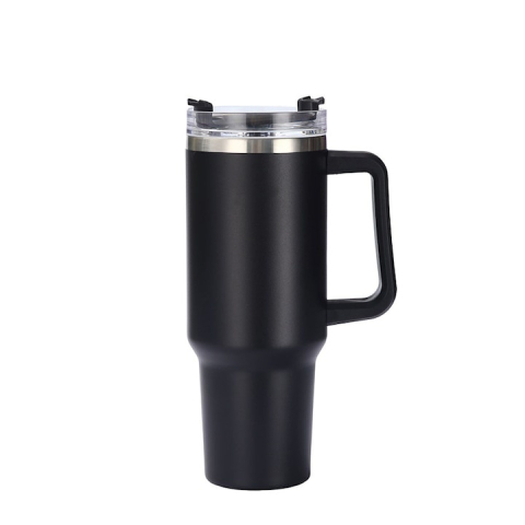 Cana termos, otel inoxidabil/plastic, fara BPA, 1200 ml, design ergonomic, cu pai, negru [4]