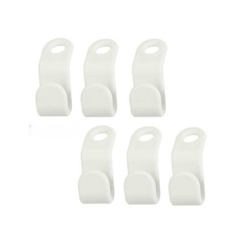 CASA & GRADINA - Set 6 accesorii pentru umerase haine, plastic, 5 x 2 cm, alb