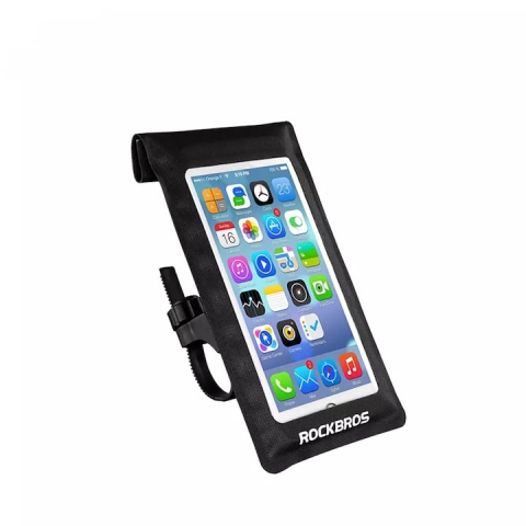 Accesorii ciclism - Husa de telefon pentru bicicleta, diagonala max 6", impermeabila, negru