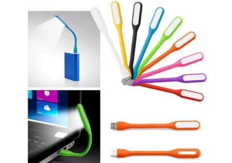 Lampa USB reglabila tip bagheta, iluminare LED rece, consum 1.5W, compatibila multiple dispozitive, galben, 16.8 cm [2]