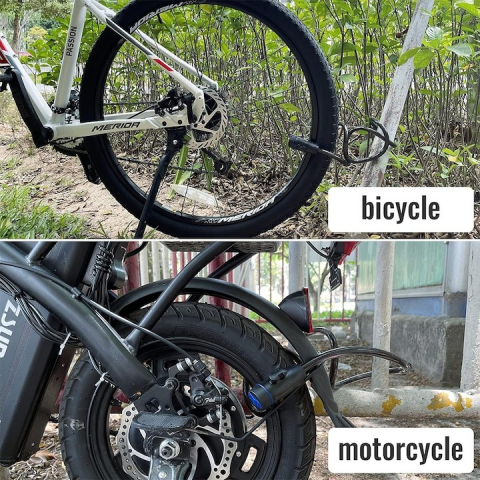 Antifurt pentru bicicleta, cu 2 chei, lungime cablu 90 cm, otel, negru [3]