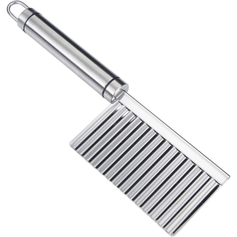 Cutit zimtat pentru cartofi, legume, otel inoxidabil, maner plastic, 22.5 x 6 cm, argintiu [16]