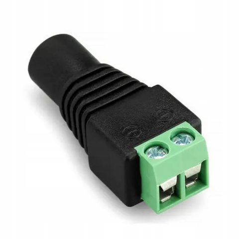 ELECTRONICE - Mufa alimentare mama, prindere 2.1 x 5.5 mm, negru/verde