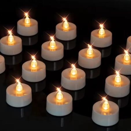 Set 24 lumanari LED, rotunde, tip pastila, lumina calda, 3.6 cm, plastic, pentru decor, petreceri [8]