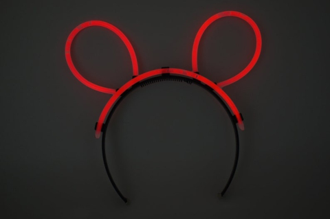 Cordeluta cu urechi, decorativa, fluorescenta, pentru petreceri, festivaluri, plastic, rosu [1]