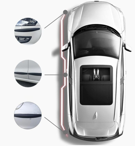 Set 2 benzi pentru protectie bara auto, cauciuc/plastic, impotriva zgarieturilor, autoadezive, universale, 40 x 5.2 cm, negru [9]