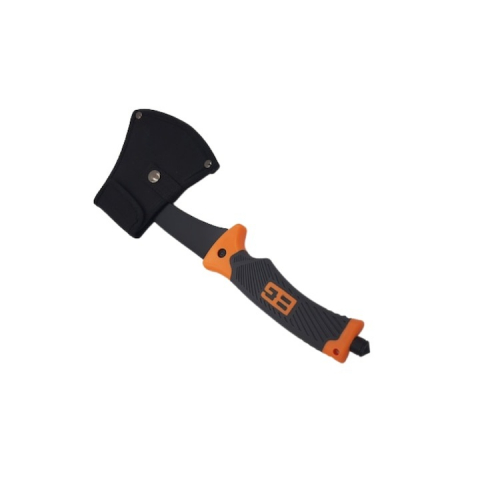 SPORT ȘI ACTIVITĂȚI - Topor multifunctional, pentru camping, drumetii, 30 cm, portocaliu, husa inclusa