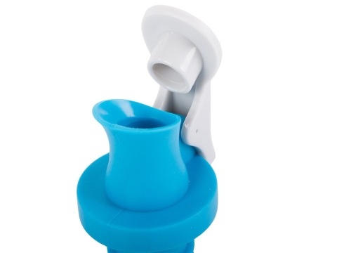 Set 2 dopuri cu picurator, pentru sticle de ulei, otet, plastic/cauciuc, reutilizabile, 5.5 x 1.8 cm, albastru/alb [3]