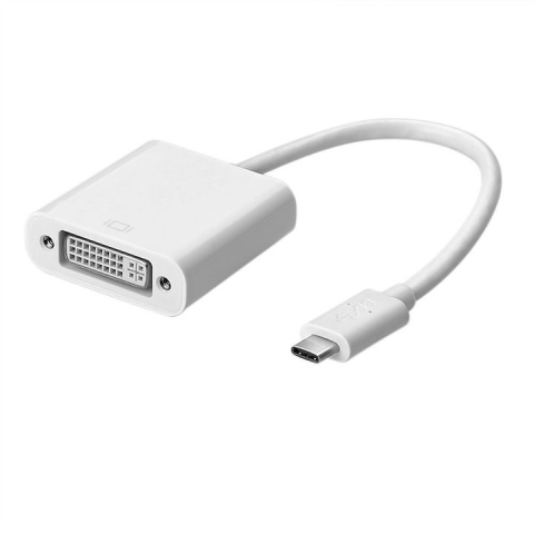Adaptor tip C 3.1 la DVI, 15 cm, pentru laptop, Macbook, iMac, alb [6]