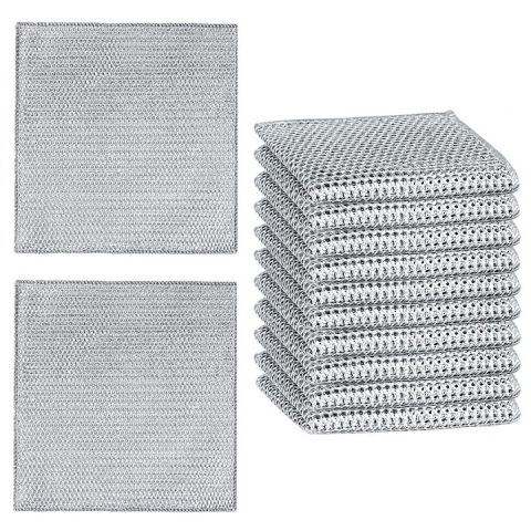 Diverse bucatarie - Set 15 lavete multifunctionale pentru bucatarie, strat dublu, microfibra metalica, nu lasa zgarieturi