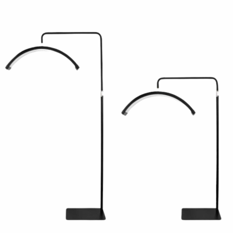 Lampa cosmetica tip semiluna, LED, 40 W, 2500 lm, 320 LED-uri, lumina calda/rece/neutra, inaltime 139-184 cm, negru [6]