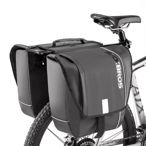 Geanta dubla pentru bicicleta, impermeabila, 30l, 36 x 35 x 40 cm, negru [5]