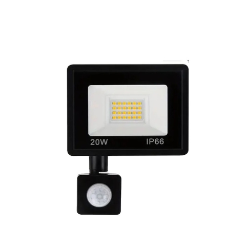 Proiector LED, 20 W, iluminare exterior, cu senzor de miscare, 24 LED-uri, rezistent la intemperii, protectie IP66, 9.5 x 12 x 2.5 cm [4]