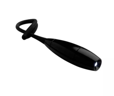 SPORT ȘI ACTIVITĂȚI - Mini lanterna LED, portabila, pentru chei, camping, aluminiu, 15.5 x 1.7 x 1.7 cm, negru