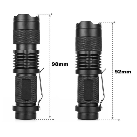 Lanterna UV 395nm compacta cu zoom, verificare bancnote, metal, antialunecare, alimentare AA sau 14500, negru [4]