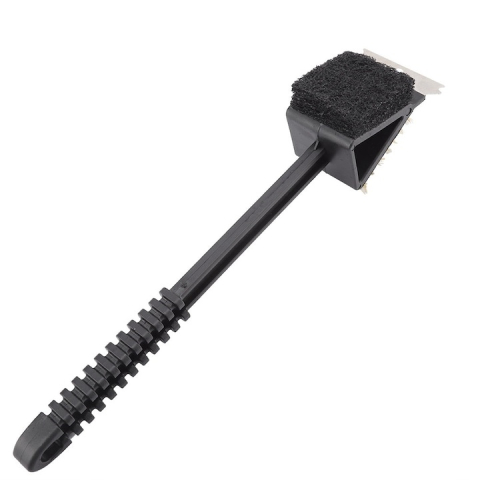 Perie 3 in 1, pentru curatare gratar, tigai, plastic/metal, multifunctionala, 36 x 7 cm, negru [1]
