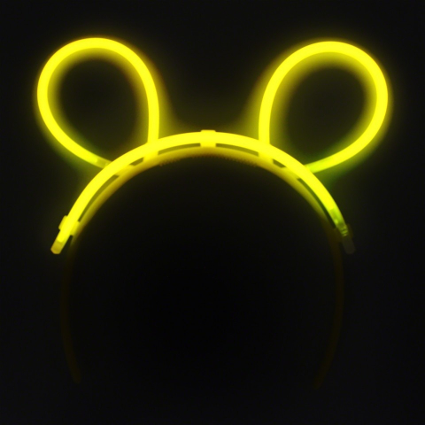 Cordeluta luminoasa, accesoriu fluorescent, model urechi, plastic flexibil, carnaval si festivaluri, galben [8]