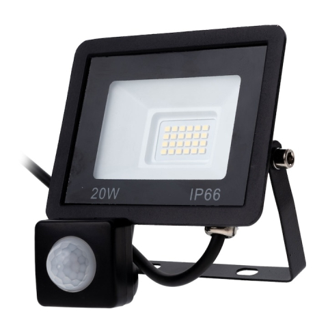 Proiector LED, 20 W, iluminare exterior, cu senzor de miscare, 24 LED-uri, rezistent la intemperii, protectie IP66, 9.5 x 12 x 2.5 cm [2]