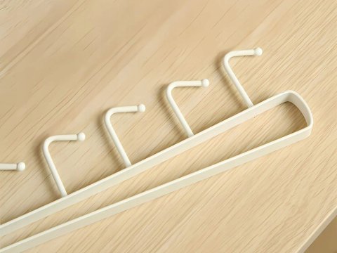 Suport pentru bucatarie, organizare ustensile, cani, 6 carlige, metal, prindere pe dulap, 26.5 x 4.5 cm, alb [10]
