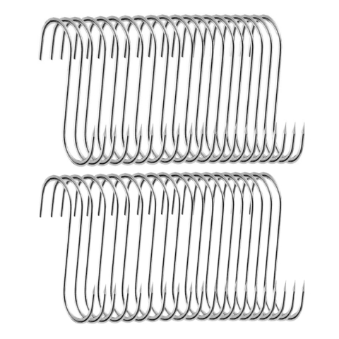Diverse bucatarie - Set 50 carlige pentru suspendat carnea, tip S, otel inoxidabil, 18 cm