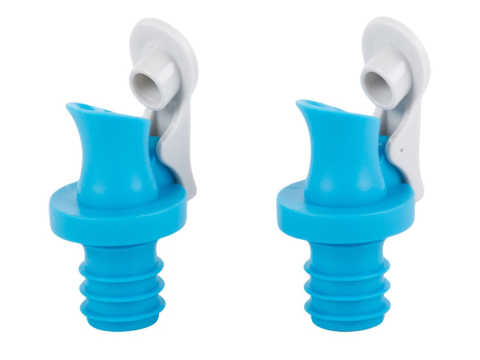 Diverse bucatarie - Set 2 dopuri cu picurator, pentru sticle de ulei, otet, plastic/cauciuc, reutilizabile, 5.5 x 1.8 cm, albastru/alb