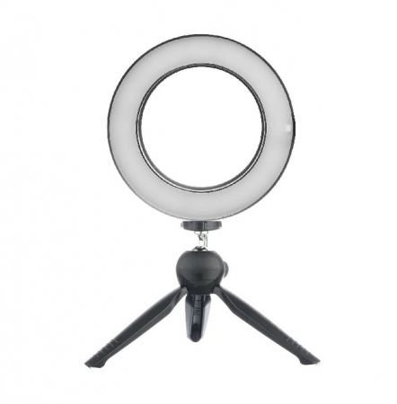 Ring Light - Lampa circulara LED 16 cm diametru, mini trepied cap rotativ 360 grade inclus