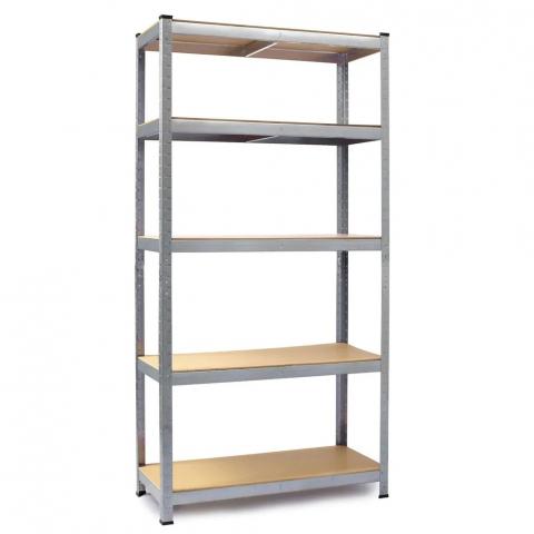 Rafturi metalice - Raft metalic pentru depozitare, 5 polite, capacitate 175 kg/polita, total 875 kg, 180x90x30 cm