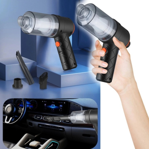 Aspirator auto, portabil, 2 in 1, aspirare si suflare, tip pistol, putere aspirare 5500 Pa, incarcare USB, negru [6]