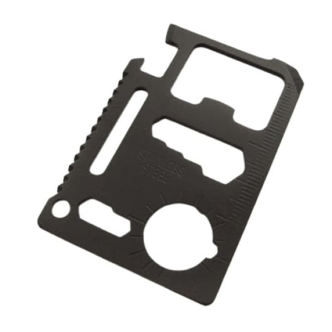 Card multifunctional pentru spravietuire, otel inoxidabil, husa inclusa, negru [3]