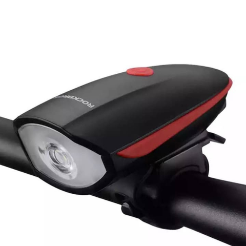 Faruri LED - Lanterna bicicleta cu acumulator si sonerie, impermeabila IPX5, 250 lm, 1200 mAh, rosu