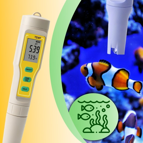 Tester apa, 2 in 1, temperatura si pH, solutii de calibrare incluse, alb/galben [6]