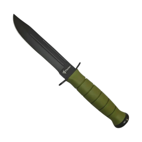 Cutite si tacamuri - Cutit de vanatoare, otel inoxidabil/ABS, 26 cm, negru/verde, husa inclusa