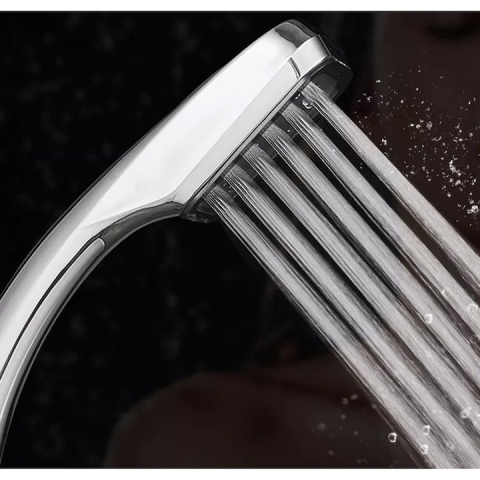 Para de dus, cromata forma trapezoidala, pentru furtun de dus standard, filet de 1/2 inchi, otel inoxidabil/plastic, argintiu [3]