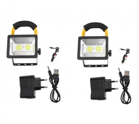 Trepied dublu pentru proiectoare,reglabil 90-160 cm cu 2 proiectoare LED incluse si 6 baterii [4]