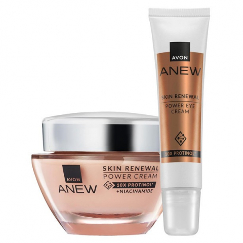 Tratamente faciale - Set Anew Power, crema de fata 50 ml si crema ochi 15 ml, de 10 ori mai mult protinol, Avon